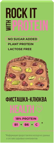Изображение Батончик протеиновый Рок Ит фисташка клюква Рокет фуд кор, 40 г
