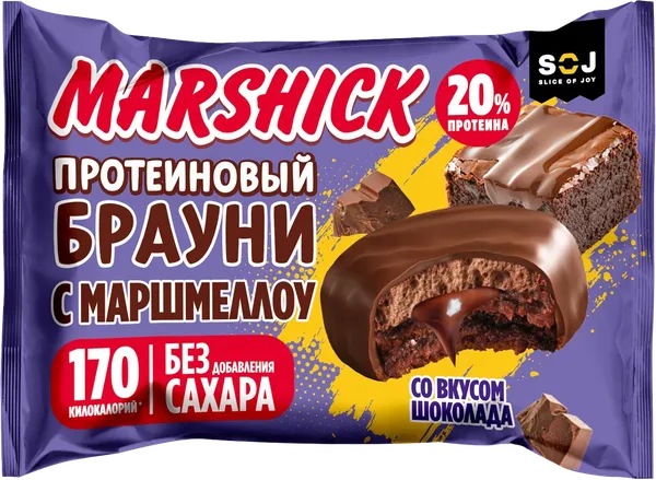 Изображение Печенье протеиновое Содж Маршик брауни шоколад СОДЖ м/у, 53 г