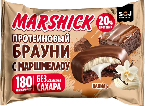 Изображение Печенье протеиновое Содж Маршик брауни ваниль СОДЖ м/у, 53 г