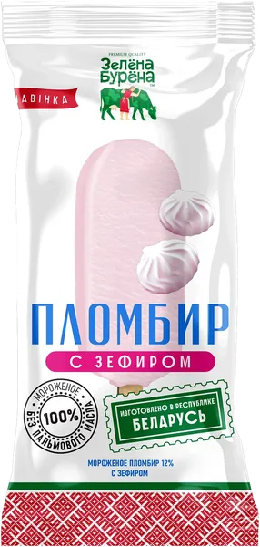 Изображение Мороженое эскимо Зелена Бурена пломбир с зефиром Корбинский МСЗ п/у, 70 г