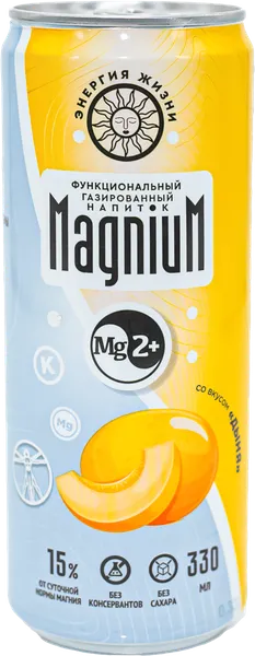 Изображение Напиток без сахара газ МагниуМ дыня МПМ ж/б, 0,33 л
