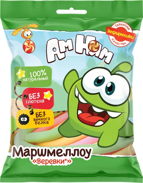 Изображение Зефир маршмеллоу Ам Ням веревки Сладкая сказка м/у, 80 г