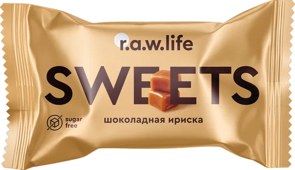 Изображение Конфета без сахара Рав лайф шоколадная ириска РоуЛайф м/у, 17 г