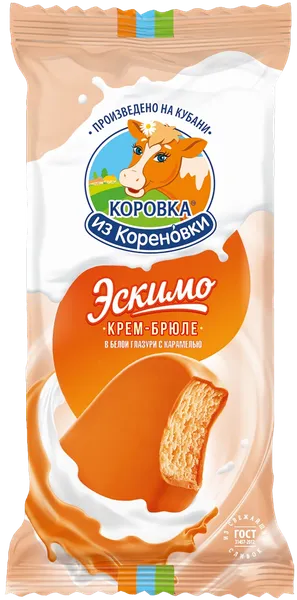 Изображение Мороженое пломбир в карамели Коровка из Кореновки крем брюле Кореновский МКК м/у, 60 г