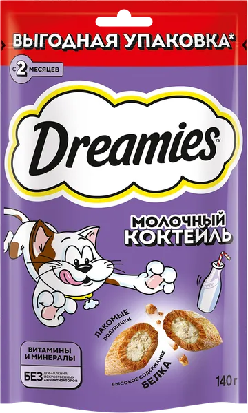 Изображение Лакомство для кошек Дримис подушечки молочные Марс м/у, 140 г