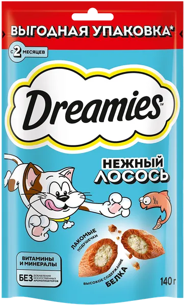 Изображение Лакомство для кошек Дримис подушечки лосось Марс м/у, 140 г