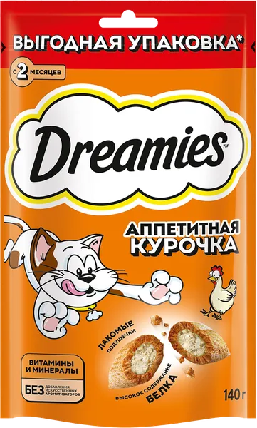 Изображение Лакомство для кошек Дримис подушечки курица Марс м/у, 140 г