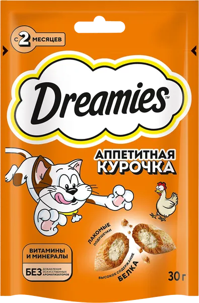 Изображение Лакомство для кошек Дримис подушечки курица Марс м/у, 30 г