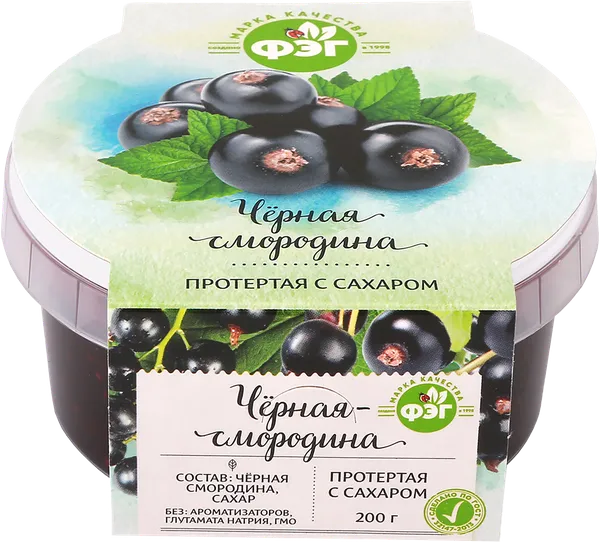 Изображение Смородина С сахаром протертая ФерЭльГам пл/б, 200 г