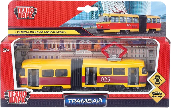 Изображение Игрушка 19см инерционная Технопарк трамвай с гармошкой Хуада Той п/у, 1 шт