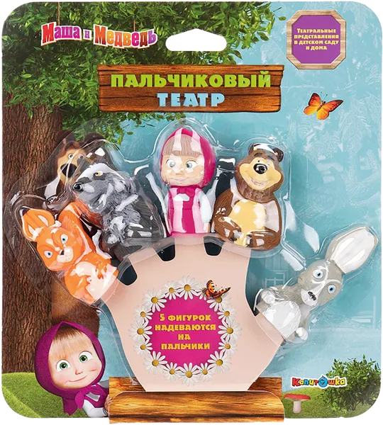 Изображение Игрушка для ванны от 3 лет Капитошка пальчики маша и медведь Шанту Сити к/у, 1 шт