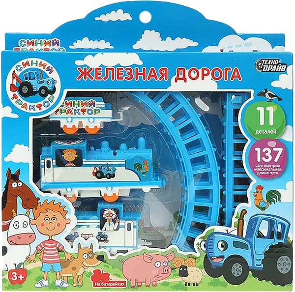 Изображение Игрушка от 3 лет Технодрайв жел дорога синий трактор Шанту Сити к/у, 1 шт