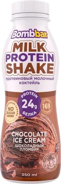 Изображение Коктейль молочный обогащ белком Бомббар шоколадный пломбир Фитнес Фуд ПК п/б, 350 мл