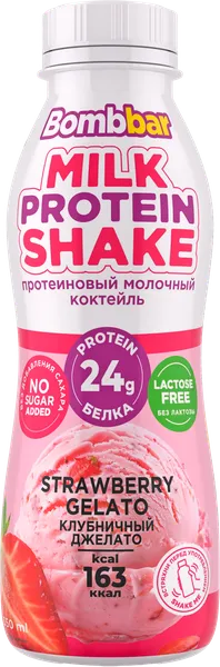 Изображение Коктейль молочный обогащ белком Бомббар клубничный джелато Фитнес Фуд ПК п/б, 350 мл