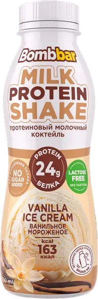 Изображение Коктейль молочный обогащ белком Бомббар ванильное мороженое Фитнес Фуд ПК п/б, 350 мл