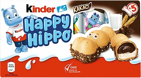 Изображение Вафли Киндер Хаппи Хиппо 1*5 с какао Ферреро кор, 103,5 г