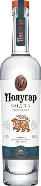 Изображение Водка 38,5% Полугар КВКЗ с/б, 0,5 л