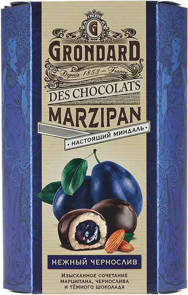 Изображение Конфеты с марципаном Грондар чернослив Фабрика Ацтек кор, 140 г