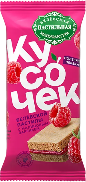 Изображение Пастила Кусочек с малиновым вареньем Белевская пастила м/у, 25 г