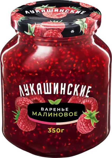 Изображение Варенье Лукашинские из малины Ягода с/б, 350 г