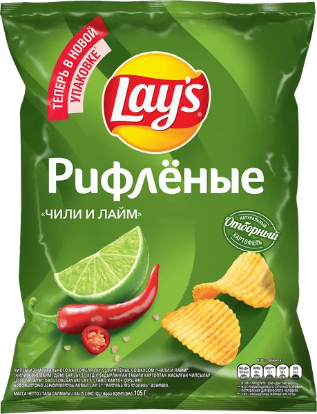 Изображение Чипсы картофельные Лейс чили лайм Фрито Лей м/у, 105 г