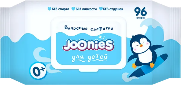 Изображение Салфетки влажные детские Джунис c витамином Е Куаньчжоу Джунджун м/у, 96 шт