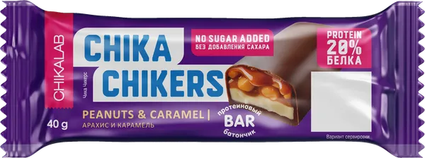 Изображение Батончик протеиновый Чикалаб арахис карамель Фитнес Фуд м/у, 40 г