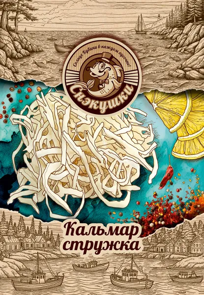 Изображение Кальмар сушено-вяленый Снэкушки стружка Мистер Снэк м/у, 50 г