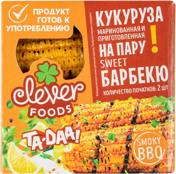 Изображение Овощ вкус барбекю Клевер Фуд кукуруза маринованная  в/у, 450 г