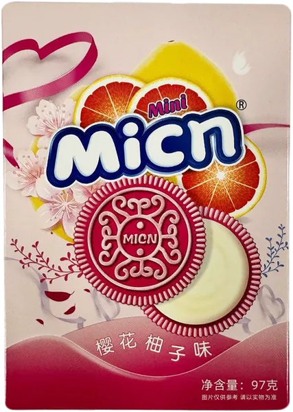 Изображение Печенье сэндвич Микн мини грейпфрут и вишня Дунфэн Инфэн кор, 97 г