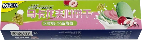 Изображение Печенье сэндвич Микн Макарон персик и виноград Дунфэн Инфэн кор, 116 г