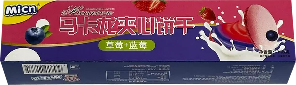 Изображение Печенье сэндвич Микн Макарон клубника и черника Дунфэн Инфэн кор, 116 г