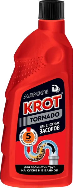 Изображение Средство от засоров гель Крот торнадо Домбытхим п/у, 1 л