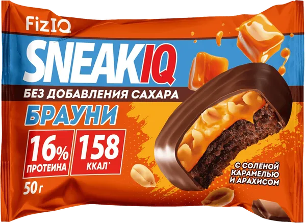 Изображение Печенье протеиновое Содж Сник Айкью арахис соленая карамель СОДЖ м/у, 50 г