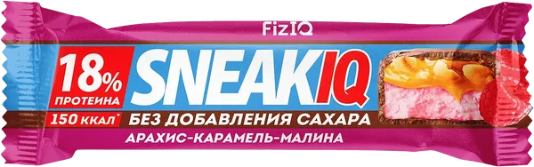 Изображение Батончик протеиновый Содж Сник Айкью арахис карамель малина СОДЖ м/у, 50 г