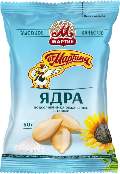 Изображение Семечки подсолнечника с солью От Мартина ядра Мартин м/у, 60 г