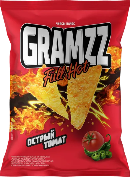 Изображение Чипсы кукурузные Грамзз острый томат Евро Фудс м/у, 55 г
