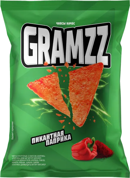 Изображение Чипсы кукурузные Грамзз паприка Евро Фудс м/у, 55 г