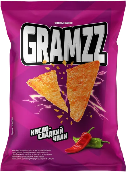 Изображение Чипсы кукурузные Грамзз кисло-сладкий чили Евро Фудс м/у, 55 г