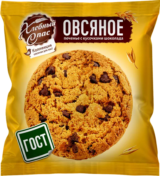 Изображение Печенье овсяное Хлебный спас с кусочками шоколада Диал-К м/у, 45 г