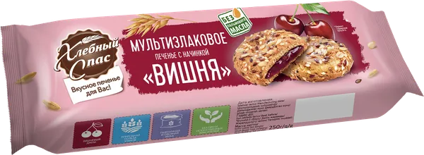 Изображение Печенье сдобное Хлебный спас мультизлаковое с вишней Диал-К м/у, 250 г