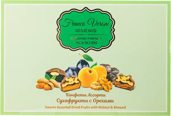 Изображение Конфеты г.Краснодар Франко Верони сухофрукты с орехами Звезда Кубани кор, 200 г