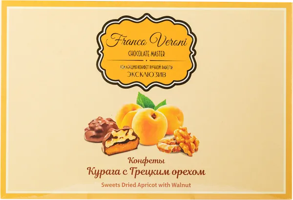 Изображение Конфеты г.Краснодар Франко Верони курага с грецким орехом Звезда Кубани кор, 200 г