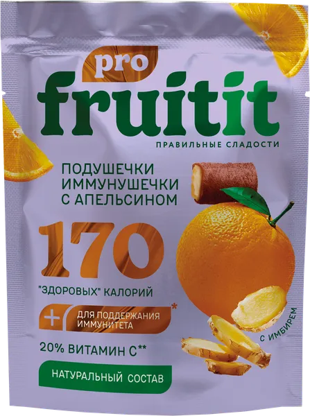 Изображение Пастилки с маршмеллоу Фрут Ит Про апельсин имбирь Пермская КФ м/у, 50 г