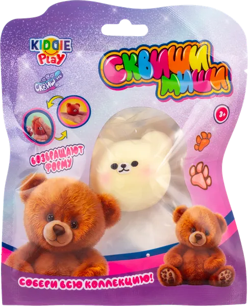 Изображение Игрушка антистресс Киддиплэй милый мишка Юнитойс м/у, 1 шт