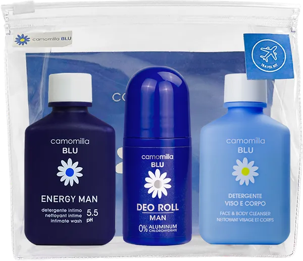 Изображение Набор дорожный мужской Камомилла блю интим гель+дезодор+гель Эм энд Ди м/у, 1 шт