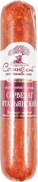 Изображение Колбаса варено-копченая Сочинский МК сервелат итальянский Сочинский МК в/у, 400 г