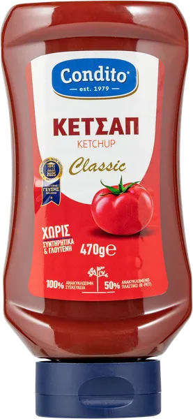 Изображение Кетчуп томатный Кондито без глютена Кондито СА п/б, 470 г