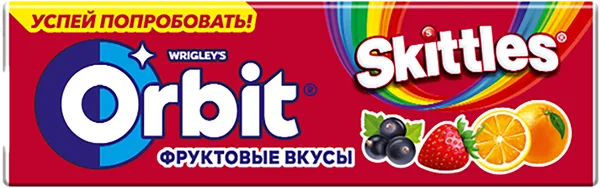 Изображение Жевательная резинка Орбит скитлс фрукты Марс м/у, 13,6 г