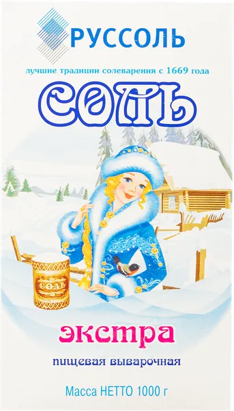 Изображение Соль пищевая Руссоль экстра мелкая Руссоль кор, 1 КГ